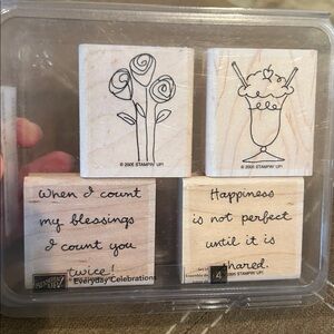 Stampin' Up! Everyday Celebrations Wooden Stamp Set - Natural Wood